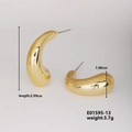 Golden teardrop stud earrings with a polished mirror finish and sleek geometric design - Gold Streamlined Drop (E01595-13)