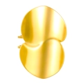 Polished 18K gold plated stainless steel ring with an abstract geometric curved design - Double Round Liquid Style (3958)