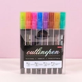 Lot de 8 stylos à contour double ligne dans un étui transparent pour DIY et journaling - 8 Couleurs Marqueurs de Contour Corps Noir [Sans Boîte Intérieure]