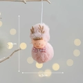 Pink plush Christmas angel doll ornament with reindeer antlers and red check bow tie - Pink Snowman-Boy