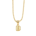 Polished gold initial B pendant necklace with elegant bead chain for women - Letter B