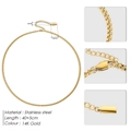 Classic 4mm 14K gold plated stainless steel Cuban link necklace with 40+5cm length - Gold