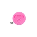 Pink silicone mold with teddy bear face design for DIY soap and chocolate making - Style 9 Bear Head Round (A221) / Pink