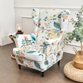 Elastic wingback chair cover with vibrant floral pattern on a white fabric base - Dream Floral