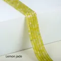 Strands of cylindrical lemon jade stone beads for DIY jewelry making accessories - 2x4mm Spacer Beads (Approx. 150 Beads/Strand) / Lemon Jade B