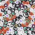 Dettaglio di perline in argilla polimerica di Halloween con zucche e fantasmi - Stile Halloween