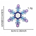 Vue détaillée du patch brodé flocon de neige coloré avec dimensions précises - Patch Flocon de Neige 4#