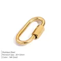 Oval 14K gold stainless steel screw clasp connector for jewelry making 20x10mm - 20x10mm / Gold