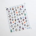 Winter penguin nail art stickers M-236 with gold stamping and 3D jelly texture - Ice and Snow World Penguin Style (M136)