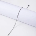 Sleek silver stainless steel flat link necklace with lobster clasp for women - 45+5cm / 3.0mm Twisted Lip Chain / Steel