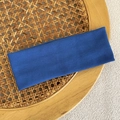 Navy blue ribbed knit headband for sports and fitness in a stylish textured fabric - Dark Blue