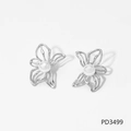 Orecchini a fiore cavo argento con perla bianca per uno stile minimalista e vintage - Stile Fiore Cavo Argentato (PD3499)