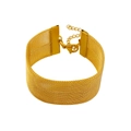 Collier à mailles dorées avec fermoir mousqueton réglable et finition brillante - Bracelet 25mm / Or