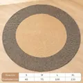Alfombra rascadora para gatos de cuerda de algodón con tabla de tallas en negro y beige - 40CM / Yute Natural y Café