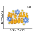 Detail of It's All Good embroidered patch with dimensions and floral embroidery texture - Style 4# (It's All Good)