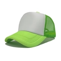 Neon green and white trucker hat with mesh back and adjustable snapback closure - One Size(56-58cm) / Regular White+Fluo Yellow Patchwork