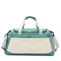 Green and beige sports gym bag with dry wet separation for yoga fitness travel big capacity - Green Plain Version