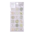 Translucent wax seal stickers with floral plant patterns in Morandi green and lilac colors - Fresh Green (AQM03)