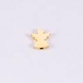 Colgante de ángel dorado pulido de acero inoxidable para crear joyas y manualidades - Cuenta de Ángel con Agujero Pequeño / Oro de 18K
