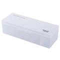 Translucent frosted PP storage box with multi-grid dividers and dustproof lid design - Clear White