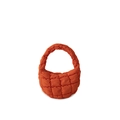 Vibrant orange quilted cloud bag in lightweight nylon with a puffy puffer aesthetic - 20*14*6 / Orange