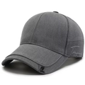 Gorra de béisbol de sarga gris oscuro con bordado lateral y textura de tela premium - Gris claro