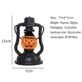 Lanterna di zucca LED per Halloween arancione con cappello nero e luce calda - Lampada a cherosene di zucca portatile