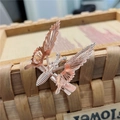 Elegant rose gold butterfly hair clip with intricate woven metal wire wings for styling - Basic Style / Rose Gold