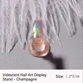 Macro view of champagne gold magnetic nail art base with holographic sequins 1.2x2cm - Iridescent Holder / Champagne