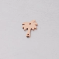 Detalle de colgante de palmera en oro rosa con acabado de espejo y dos agujeros de unión - Oro rosa