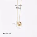 Detailed view of the gold alphabet necklace showing 40+5cm length and 19.8mm pendant size - Letter Q