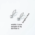 Elegante silberne Herz-Ohrhänger aus Edelstahl mit 2,4 cm Länge und poliertem Finish - Herz-Klein (2.4cm) / Silber