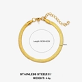Bracciale a catena piatta a serpente in acciaio inossidabile dorato 4mm con estensione - 4mm / Oro