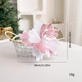 Pink and white 28cm artificial Christmas flower with sparkling glitter finish - Pink White
