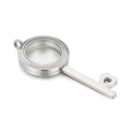 Colgante de llave de acero inoxidable con relicario de corazón y marco de foto plata - Color Acero (KLJ4410-Z)