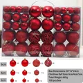 Set van 100 rode kerstballen met matte glanzende en glinsterende texturen - 100-delige set (3-6cm) / Rood