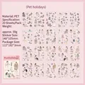 Waterproof PET sticker book Pet Holidays series with 20 sheets for journal decoration - Pet Holiday