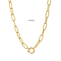 Gold plated titanium paperclip link chain necklace with spring clasp and extension chain - 45+5cm Paperclip Chain with Spring Clasp
