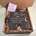 Dark grey glitter puzzle commemorative gift in kraft box with a gift for you card - 2-Thank you-Black