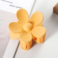 Matte yellow flower hair claw clip with resin finish and durable spring for daily styling - 7cm / Egg Yellow