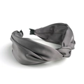 Graues Satin-Haarband im Boho-Stil mit Knotendetail und plissiertem Stoff für Damen - Silbergrau