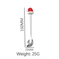 Christmas tree stainless steel spoon with festive red hat ornament length 150mm - Silver Spoon - Christmas Hat
