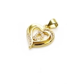 Detail of gold heart pendant with letter D and sparkling cubic zirconia stones - Letter D