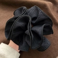 Grand chouchou noir en dentelle double couche avec texture de tissu froissé élégant - 82# Texture Plissée Noire Grande (HH3984)