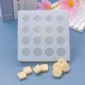 16-cavity white silicone mold for DIY soap and cakes with floral relief patterns - Multi-Cavity Floral Style
