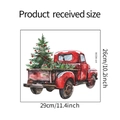 Productafmetingen van 29x26cm voor de kerststicker met rode truck en een kerstboom - 26*29cm/HY-M236