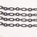 Cadena cubana plana de acero inoxidable negro para accesorios de joyería artesanal - Negro