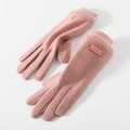 Rosa Strickhandschuhe für Damen mit warmem Fleece-Futter und modischem Etikett-Detail - Einheitsgröße / 171 Rosa