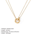Two-tone stainless steel interlaced circle pendant necklace in 14K gold finish - Gold