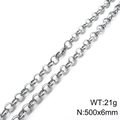 Silberne 304 Edelstahl-Gliederkette mit Karabinerverschluss, Größe 500x6mm - 20cm / 6mm / Stahlfarben
